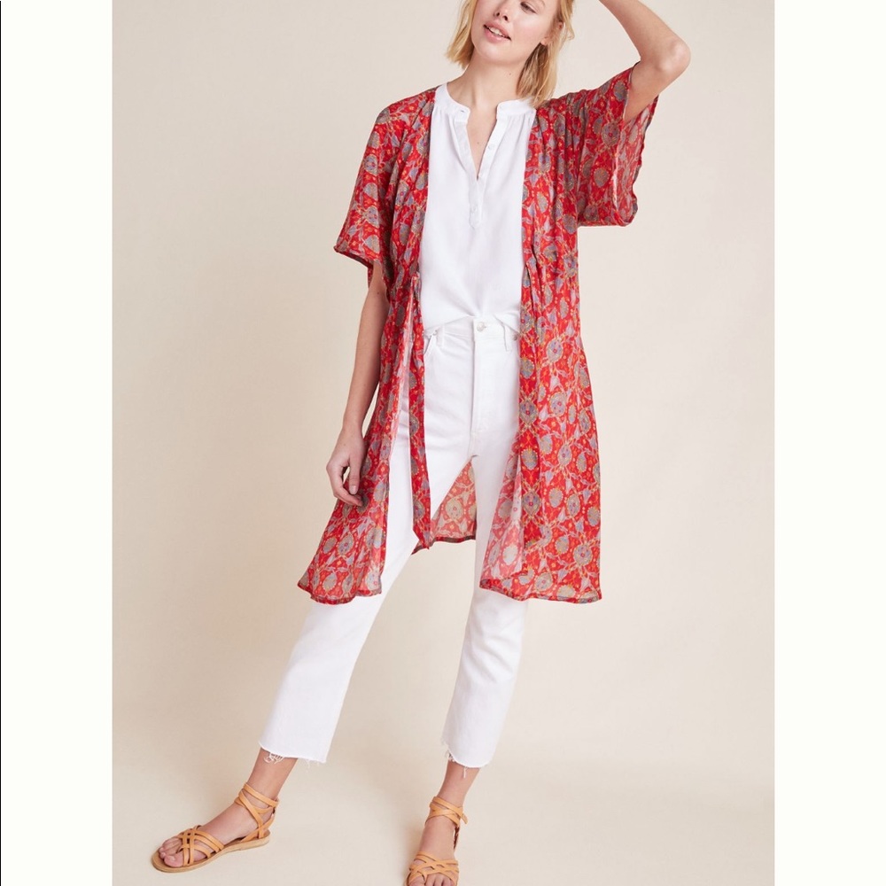 Anthropologie “CINCHED PRINTED KIMONO”